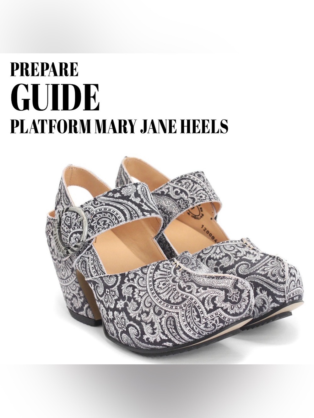 Fluevog Prepare Guide dark gray paisley suede platform slingback -7.5 (fits 7)
